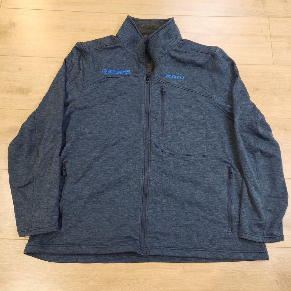 Klim Echo Merino Wool Fleece Jacket Mens 2XL Blue Full Zip Moto Riding